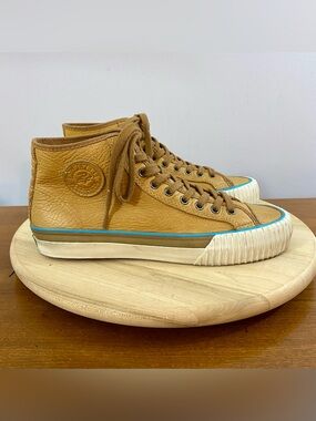 PF Flyers Center Hi Reiss Ginger Leather High Top Sneakers Mens Size 9 Brown VTG